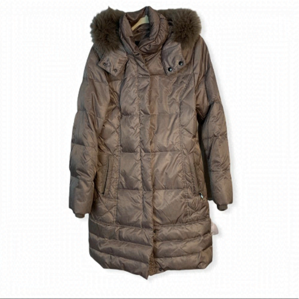 JESSICA Fox Fur Trim Coat